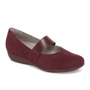 Dansko Kendra Mary Jane Wedge Wine Suede Shoes 40